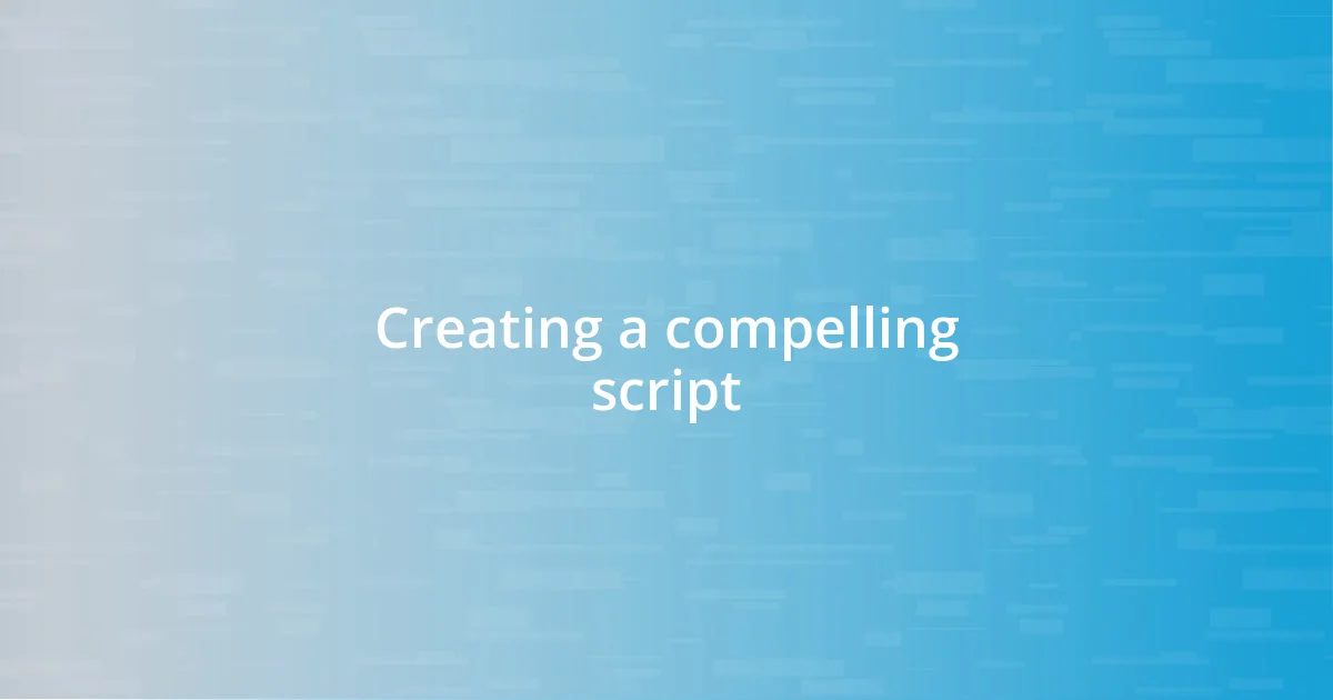 Creating a compelling script