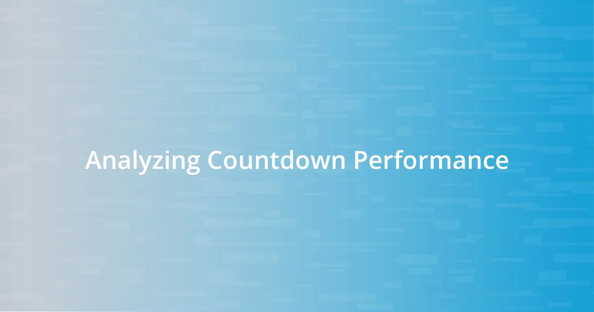 Analyzing Countdown Performance